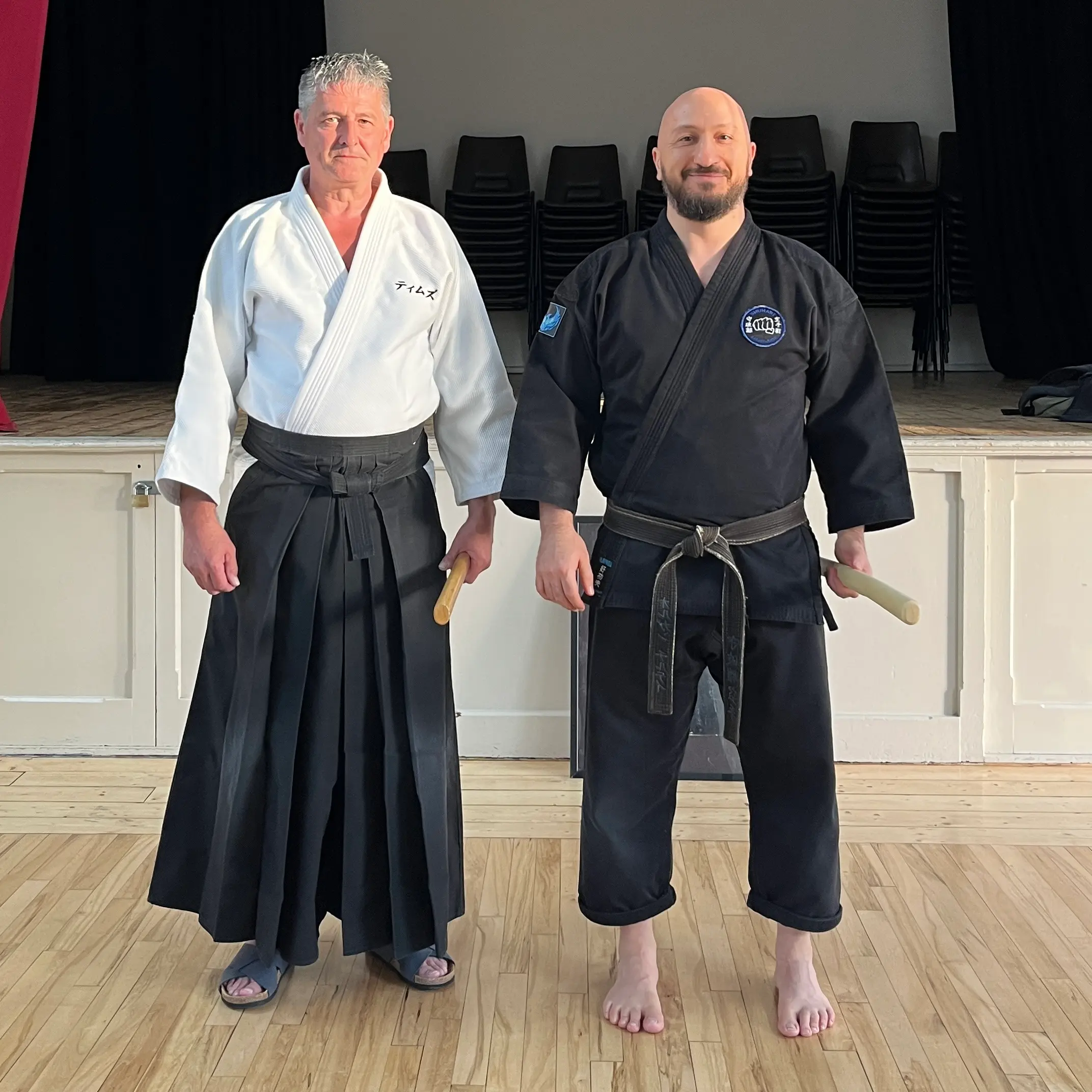 Olgun Tiltay learning bokken from William Timms Sensei [7th Dan Aikido]